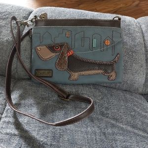 Chala Vegan Leather Dog Applique Crossbody Bag EUC CUTE!
